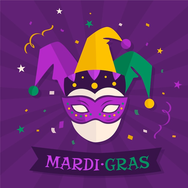 Vecteur gratuit design plat mardi gras