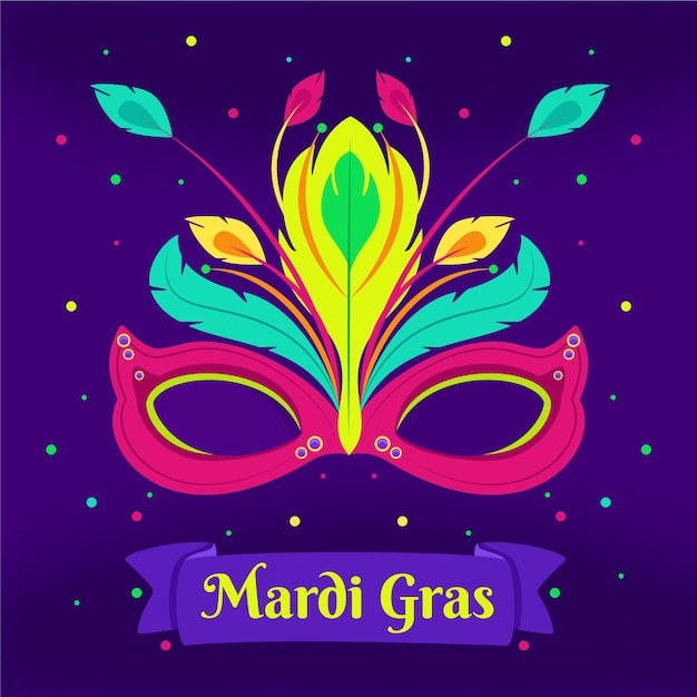 Vecteur gratuit design plat de mardi gras