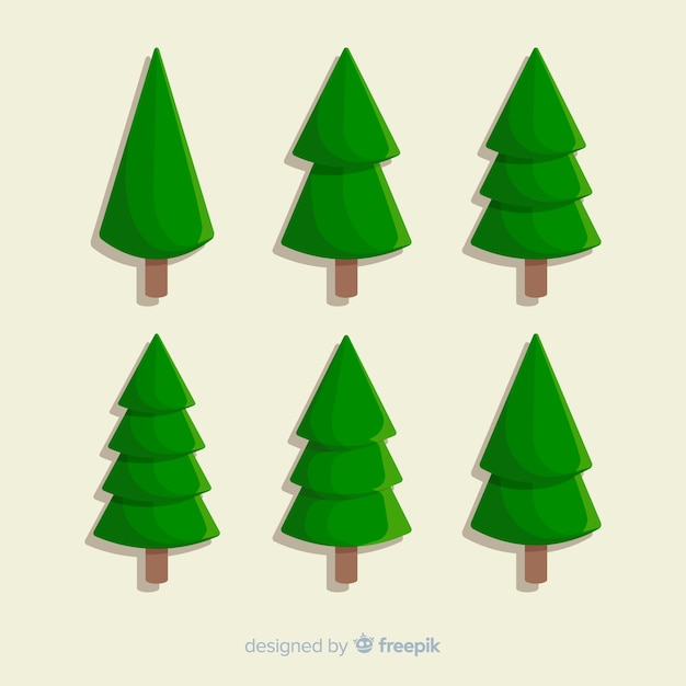 Vecteur gratuit design plat minimaliste de sapin de noël