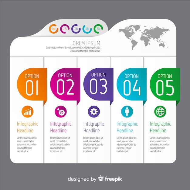 Design Plat Modèle Dégradé Infographique