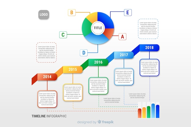 Design Plat Modèle Infographie Timeline