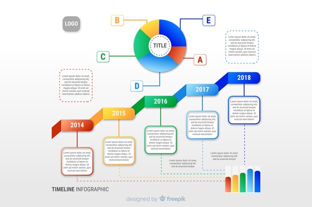 Design plat modèle infographie timeline