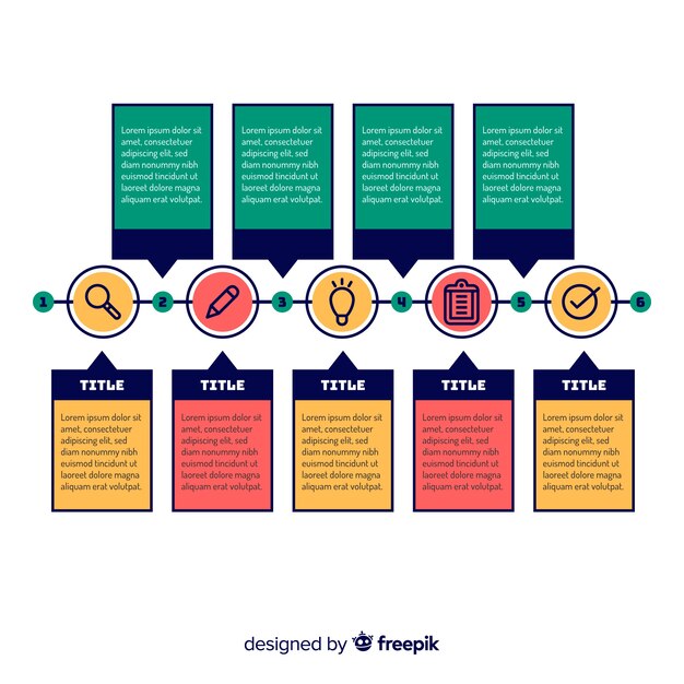 Design Plat De Modèle Infographie Timeline