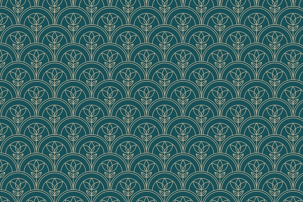 Design Plat Motif Vert Art Déco