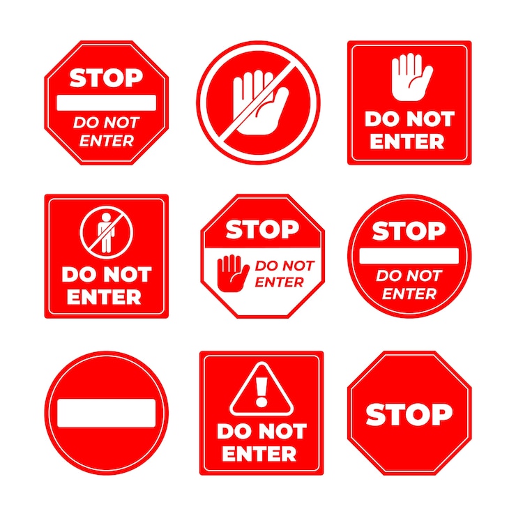Vecteur gratuit design plat n'entrez pas de signe