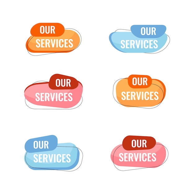 Design Plat Notre Collection D'étiquettes De Services