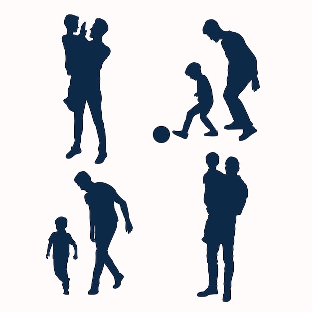 Design plat père et fils silhouette