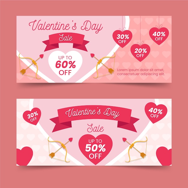 Design Plat Pour La Bannière De La Saint-valentin