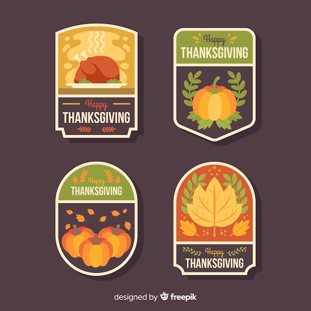 Design Plat Pour La Collection D'étiquettes De Thanksgiving