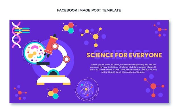 Vecteur gratuit design plat de la publication facebook scientifique