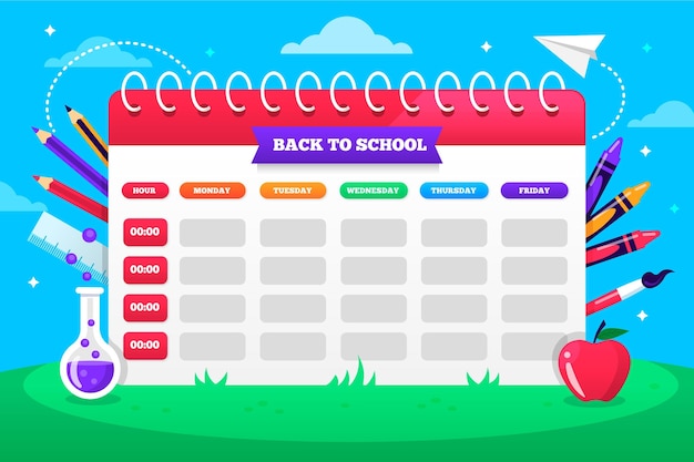 Design Plat De Retour Au Calendrier Scolaire