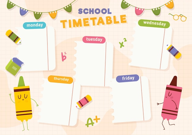 Design Plat De Retour Au Calendrier Scolaire