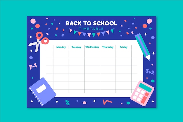 Design Plat De Retour Au Calendrier Scolaire