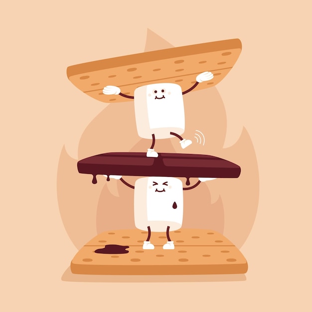 Design plat s'more illustration