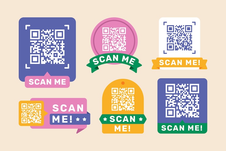 Vecteur gratuit design plat scannez-moi l'étiquette