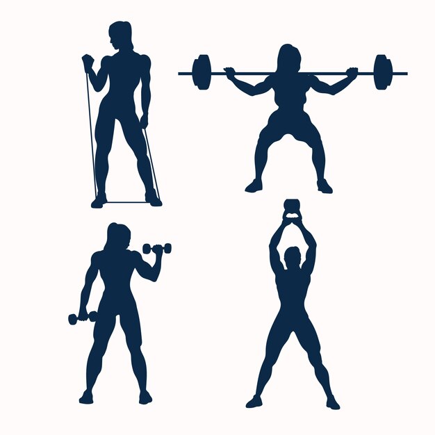 Design plat silhouette de femme forte