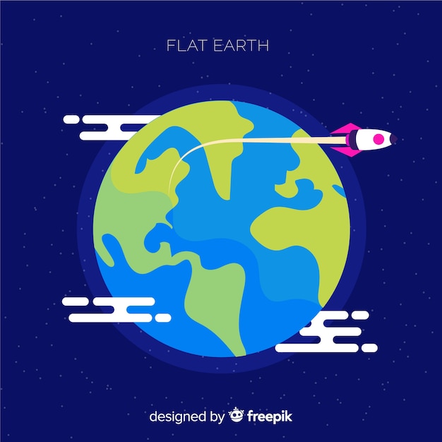 Vecteur gratuit design plat de la terre dans l'espace