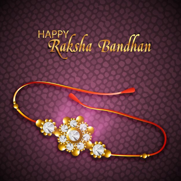 Design Rakhi créatif et brillant pour la fête Happy Raksha Bandhan.