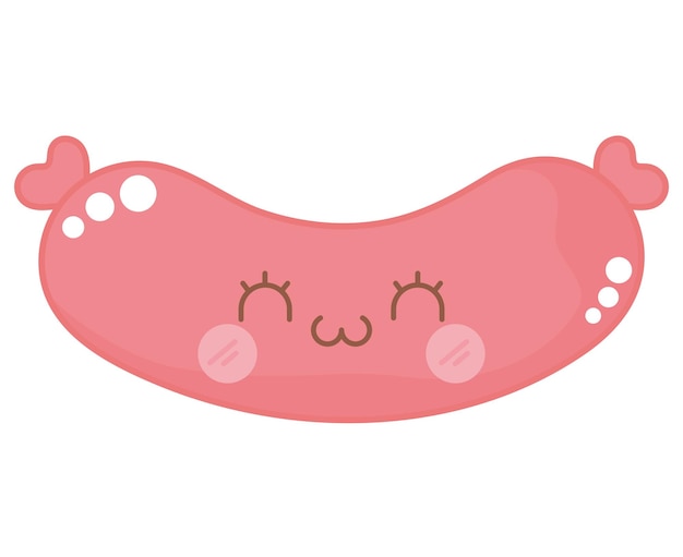 Vecteur gratuit le design de la saucisse kawaii