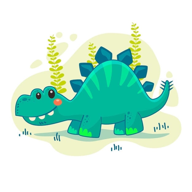 Dessin animé bébé dinosaure illustré