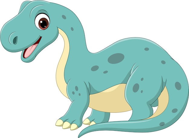 Dessin Anime Drole De Bebe Dinosaure Brontosaure Vecteur Premium