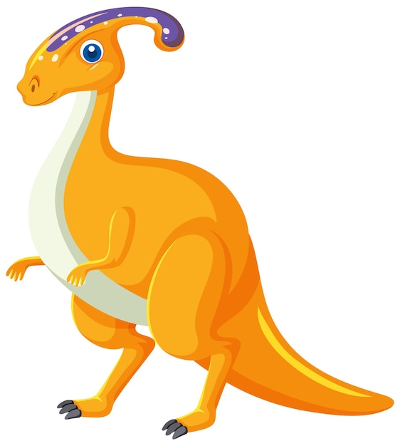 Vecteur gratuit dessin animé mignon dinosaure parasaurolophus