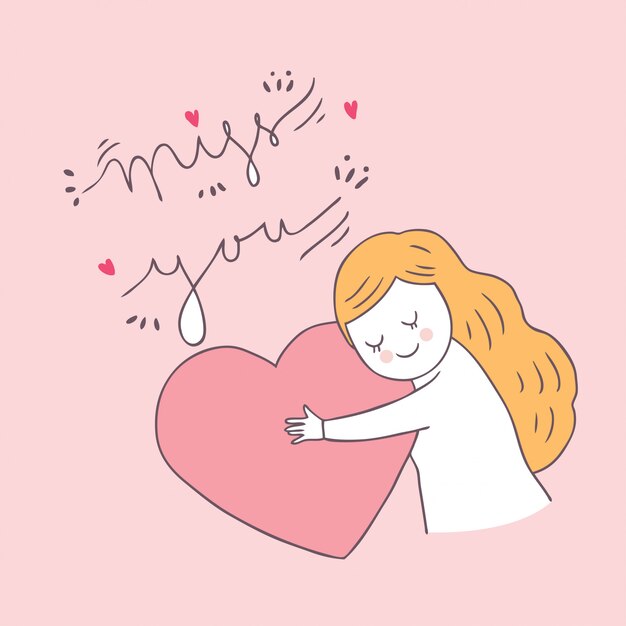 Ensemble De Citations D Amour Dessines A La Main Dans L Amour Vecteur Premium