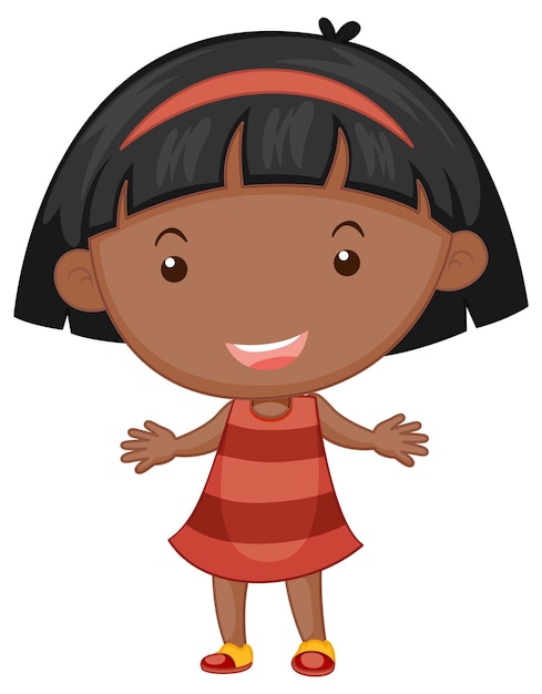 Vecteur gratuit dessin animé petite fille avec grosse tête