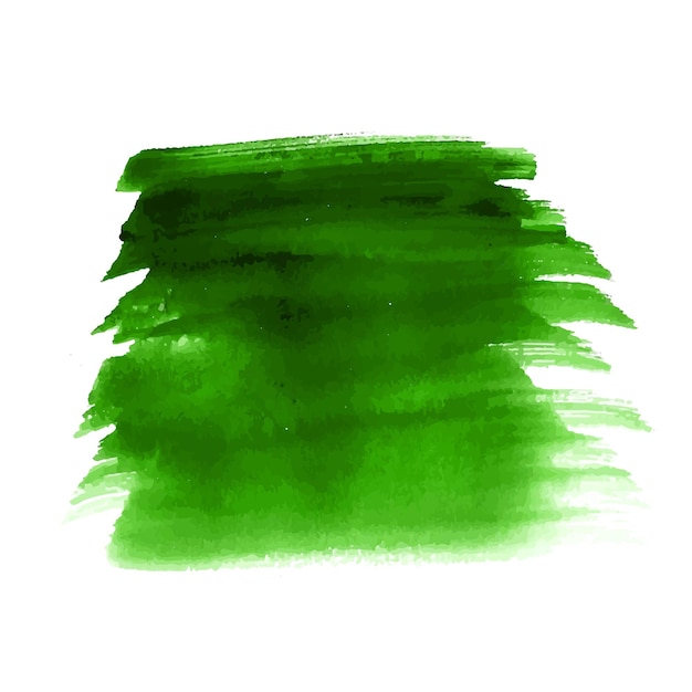 Vecteur gratuit dessin aquarelle de coup de pinceau vert à la main