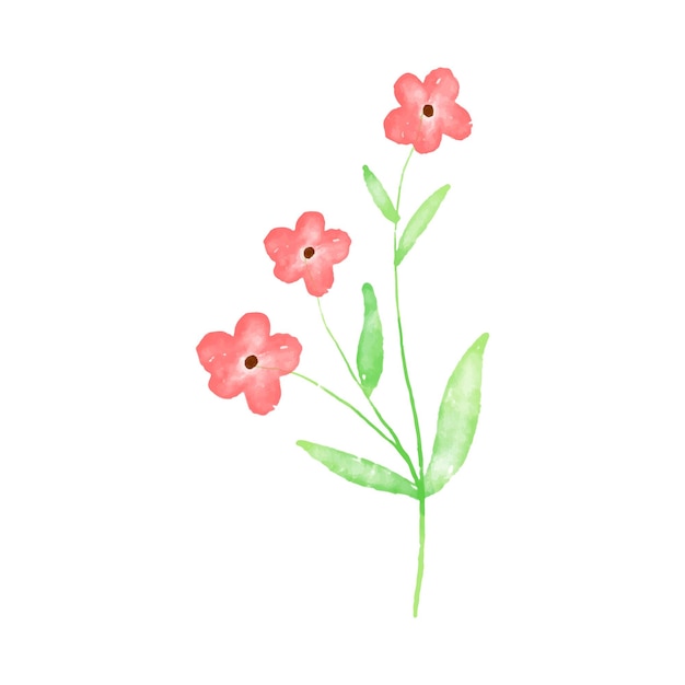 Vecteur gratuit dessin au trait botanique feuille doodle fleurs sauvages