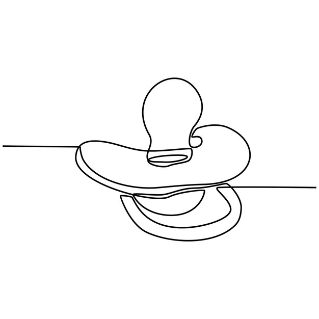 Dessin Au Trait Continu D Illustration Vectorielle De Bebe Lait Sucette Vecteur Premium