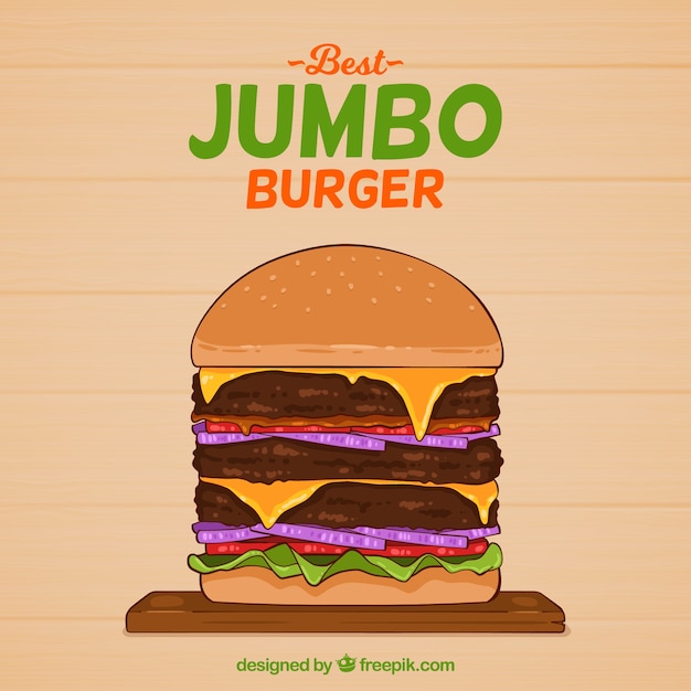 Vecteur gratuit dessin dessiné par un hamburger