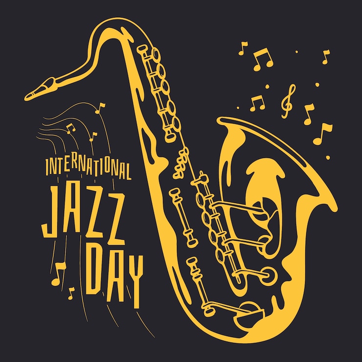 Vecteur gratuit dessin du concept de la journée internationale du jazz