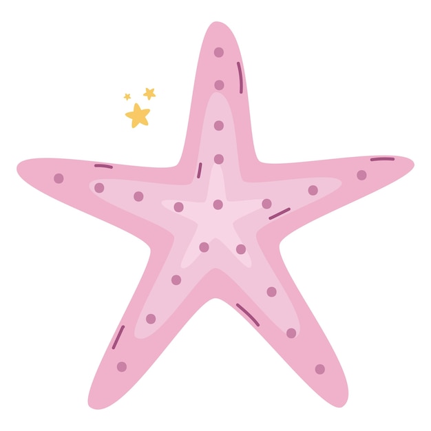 Vecteur gratuit dessin d'étoile de mer rose