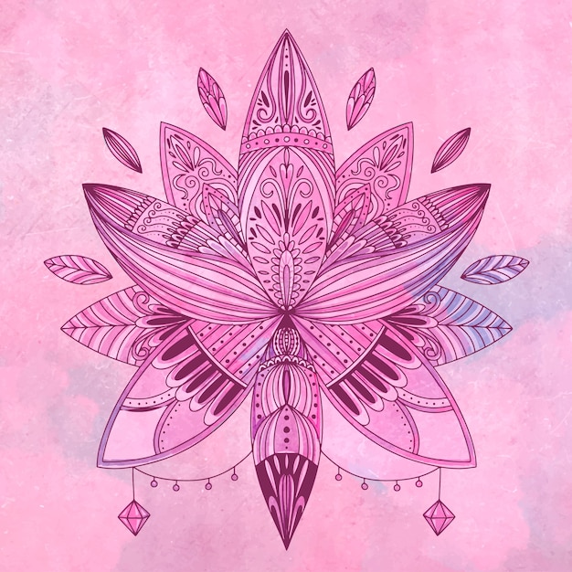 Dessin De Fleur De Lotus Aquarelle Mandala