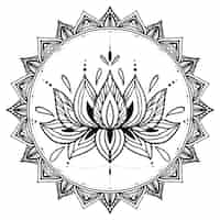 Vecteur gratuit dessin de fleur de lotus mandala dessiné à la main