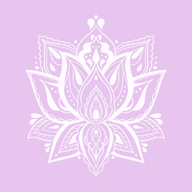 Dessin de fleur de lotus mandala dessiné à la main