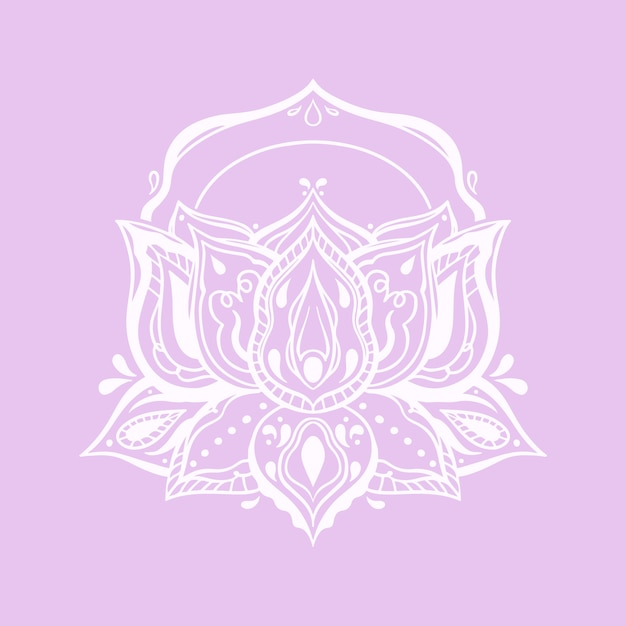 Vecteur gratuit dessin de fleur de lotus mandala dessiné à la main