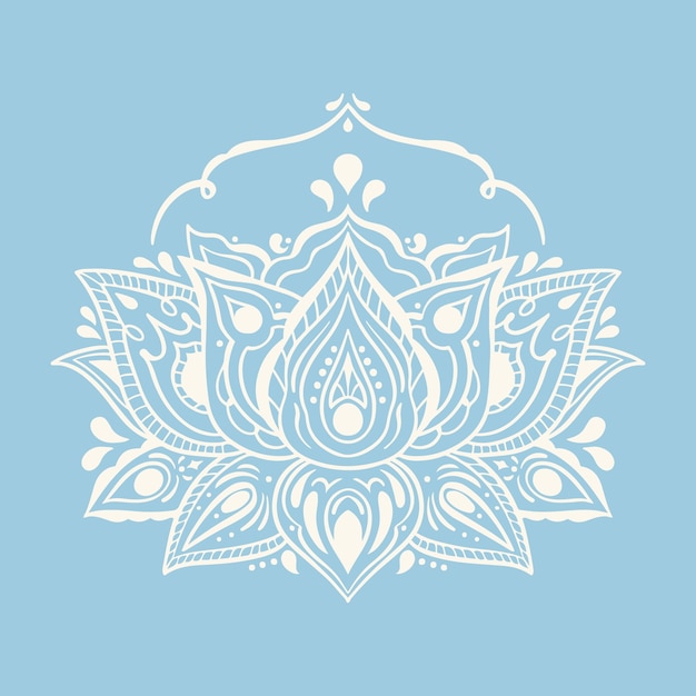 Dessin de fleur de lotus mandala dessiné à la main