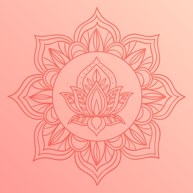 Dessin De Fleur De Lotus Mandala Dessiné à La Main
