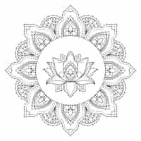 Vecteur gratuit dessin de fleur de lotus mandala dessiné à la main