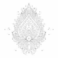 Vecteur gratuit dessin de fleur de lotus mandala dessiné à la main