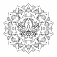 Vecteur gratuit dessin de fleur de lotus mandala dessiné à la main