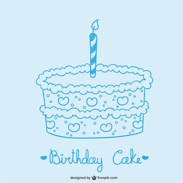 Vecteur gratuit dessin de gâteau d'anniversaire