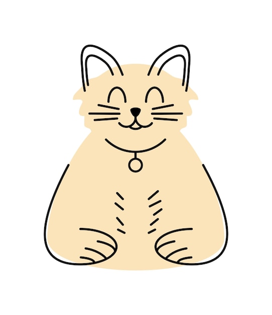 Vecteur gratuit dessin d'illustration isolé de mascotte de chat