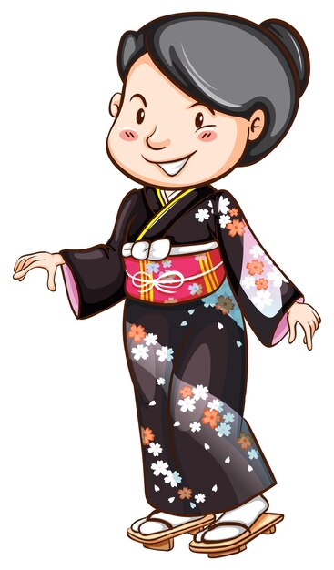 Un dessin simple d'une robe asiatique