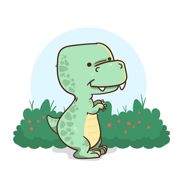 Dessiné à La Main Adorable Bébé Dinosaure Illustré