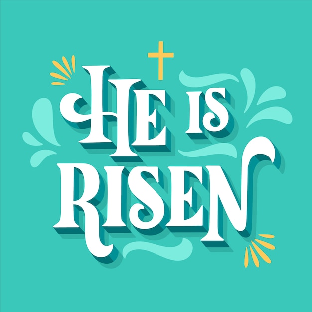 Dessiné à la main, il est ressuscité illustration du dimanche de pâques