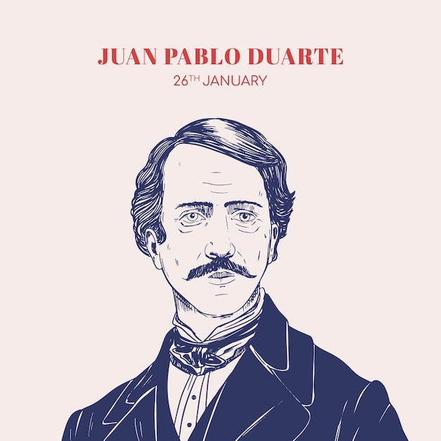 Dessiné à La Main Par Natalicio De Juan Pablo Duarte