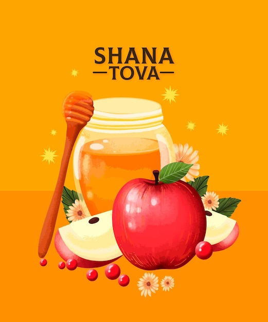 Vecteur gratuit dessiné à la main - shana tova